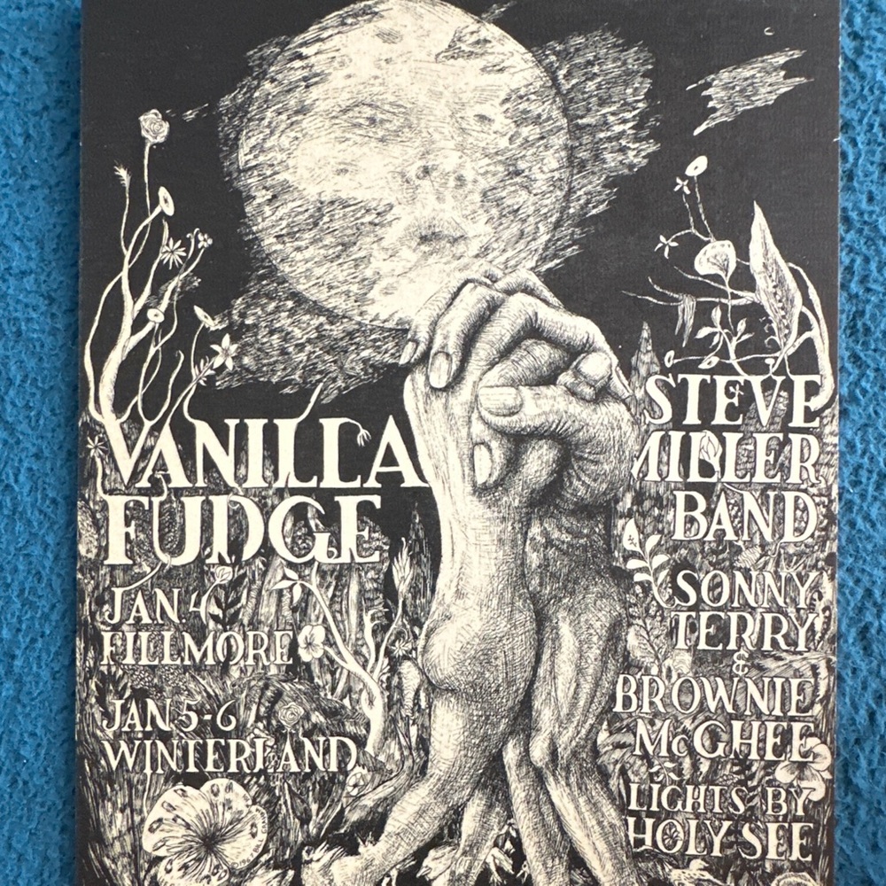 Vintage Steve Miller Black and White Concert Poster